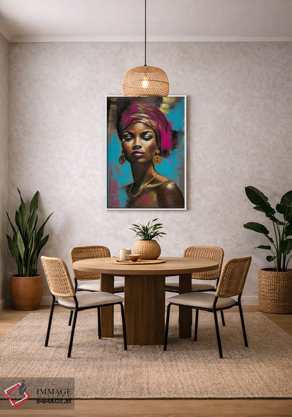 تابلو دکوراتیو زن آفریقایی اثر اینا مدودوا - D2W