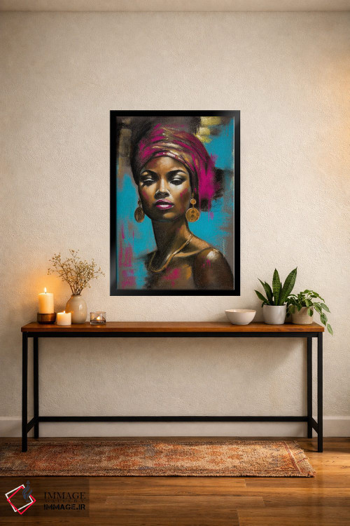 تابلو دکوراتیو زن آفریقایی اثر اینا مدودوا - D5B