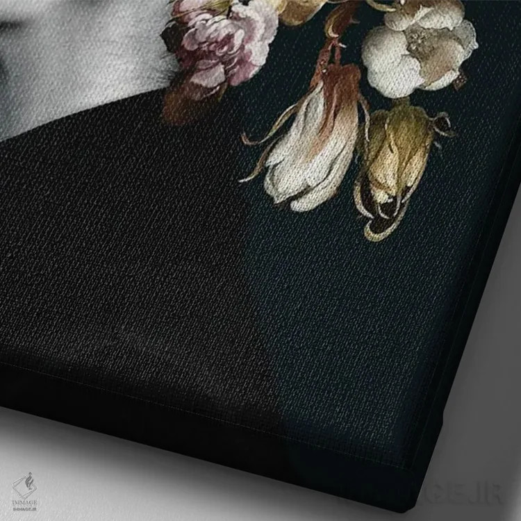 تابلو مدرن زن خیره کننده اثر اینکادو - نمای نزدیک بافت بوم