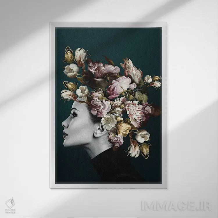 تابلو مدرن زن خیره کننده اثر اینکادو - نمای قابدار سفید