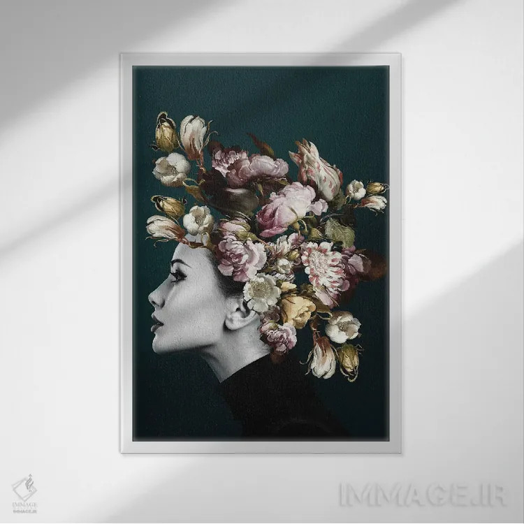 تابلو مدرن زن خیره کننده اثر اینکادو - نمای قابدار سفید