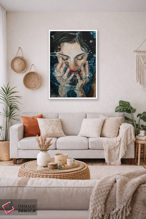 تابلو دکوراتیو دختری در آب اثر اینا مدودوا - D2W