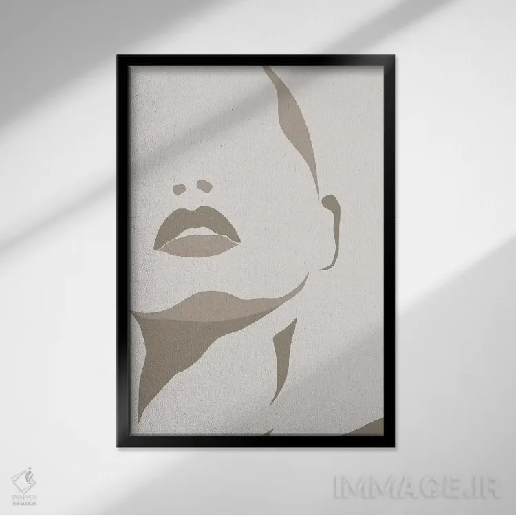 تابلو مینیمال زن مغرور اثر اینکادو - نمای قابدار مشکی