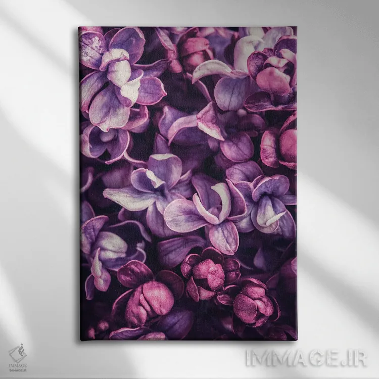 تابلو دکوراتیو سایه های ارغوانی اثر اینکادو - نمای روبهرو روی دیوار