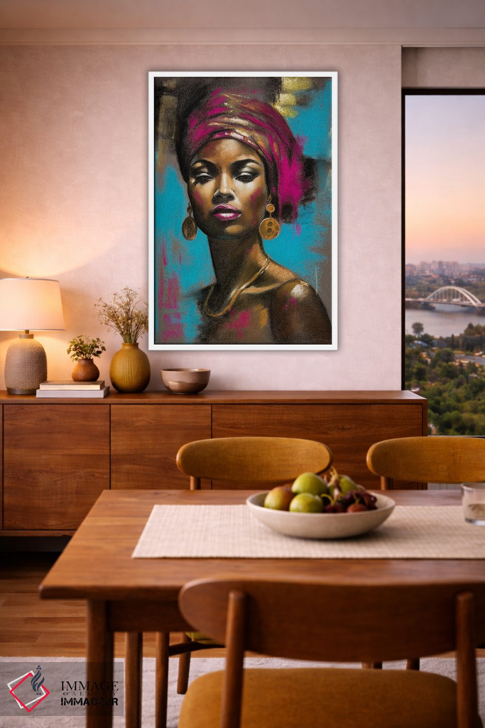 تابلو دکوراتیو زن آفریقایی اثر اینا مدودوا - D6W