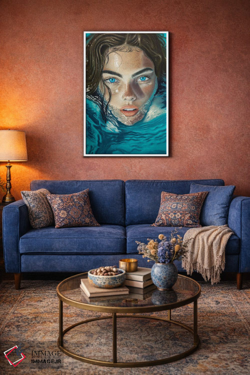 تابلو دکوراتیو چشم های فیروزه ای اثر اینا مدودوا - D3W