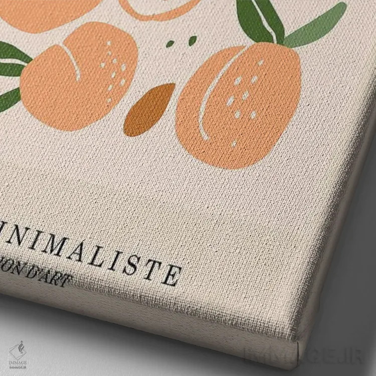 تابلو مدرن الگوی هلویی اثر اینکادو - نمای نزدیک بافت بوم