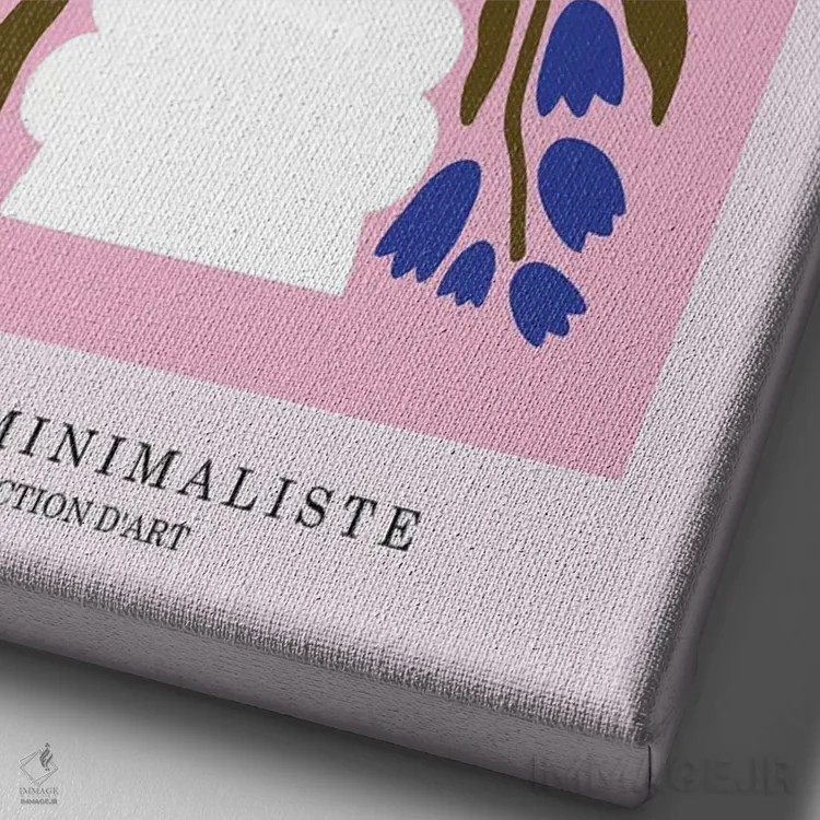 تابلو مدرن گل های پری وینکل اثر اینکادو - نمای نزدیک بافت بوم