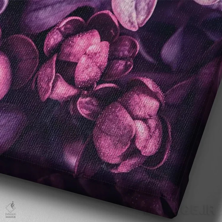 تابلو دکوراتیو سایه های ارغوانی اثر اینکادو - نمای نزدیک بافت بوم