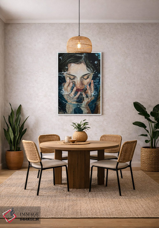 تابلو دکوراتیو دختری در آب اثر اینا مدودوا - D3W
