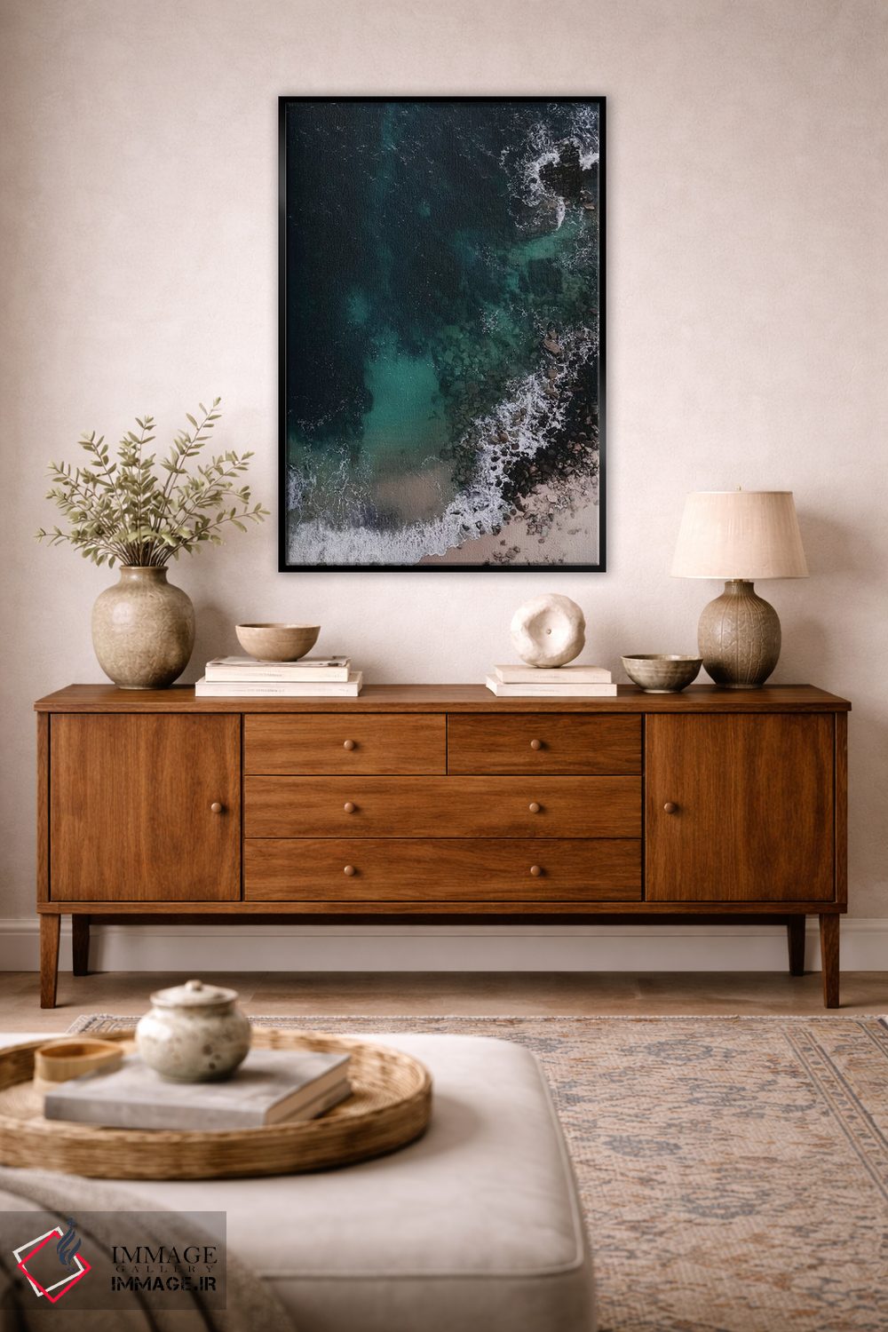 تابلو دکوراتیو اقیانوس سبز زمردی اثر اینگرید بدوز - D5B