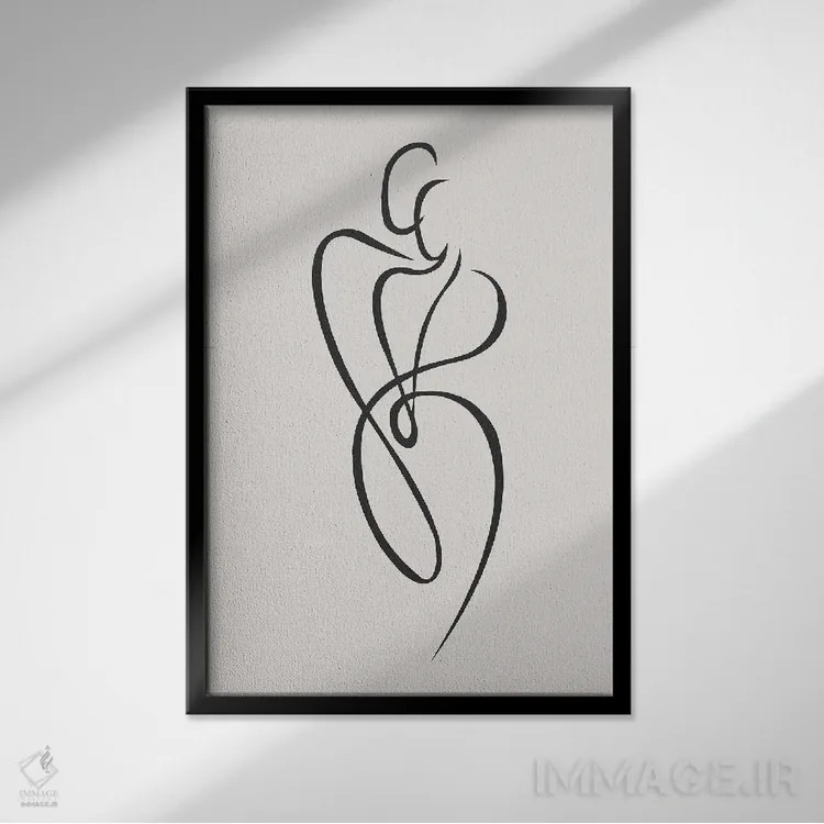 تابلو مینیمال پشت هر مرد قوی اثر اینکادو - نمای قابدار مشکی