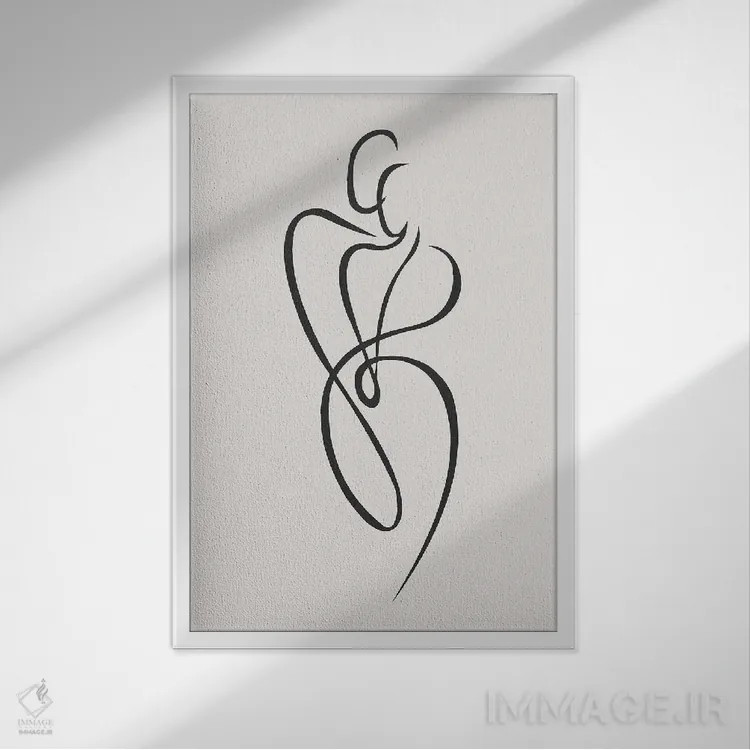 تابلو مینیمال پشت هر مرد قوی اثر اینکادو - نمای قابدار سفید