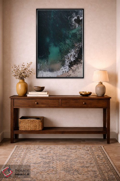 تابلو دکوراتیو اقیانوس سبز زمردی اثر اینگرید بدوز - D6B