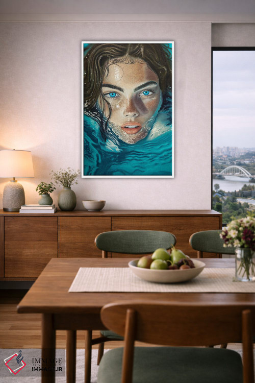 تابلو دکوراتیو چشم های فیروزه ای اثر اینا مدودوا - D6W