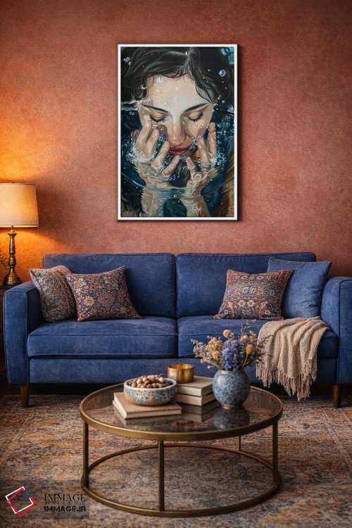 تابلو دکوراتیو دختری در آب اثر اینا مدودوا - D4W