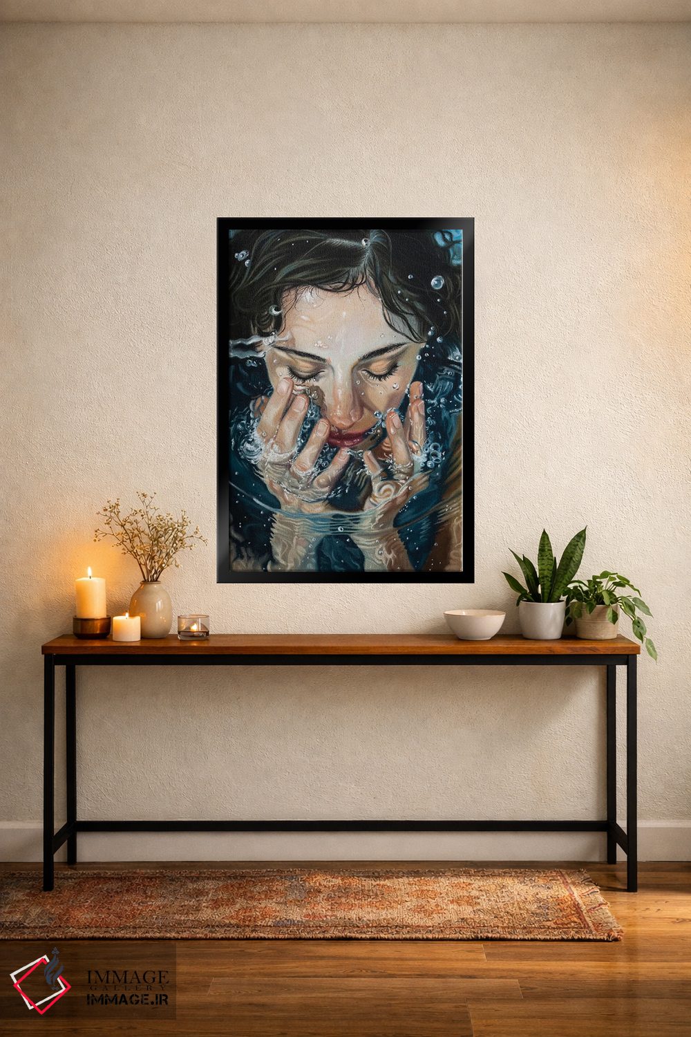 تابلو دکوراتیو دختری در آب اثر اینا مدودوا - D5B