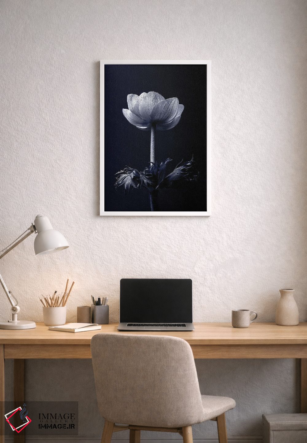 تابلو دکوراتیو تک گل اثر اینکادو - D1W