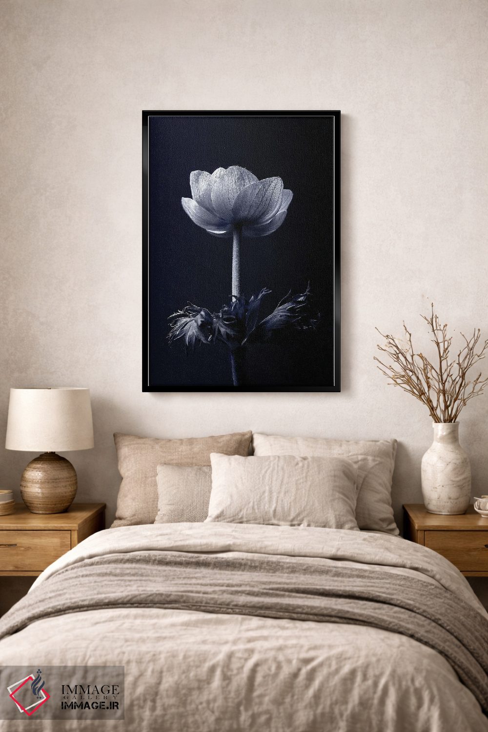 تابلو دکوراتیو تک گل اثر اینکادو - D2B