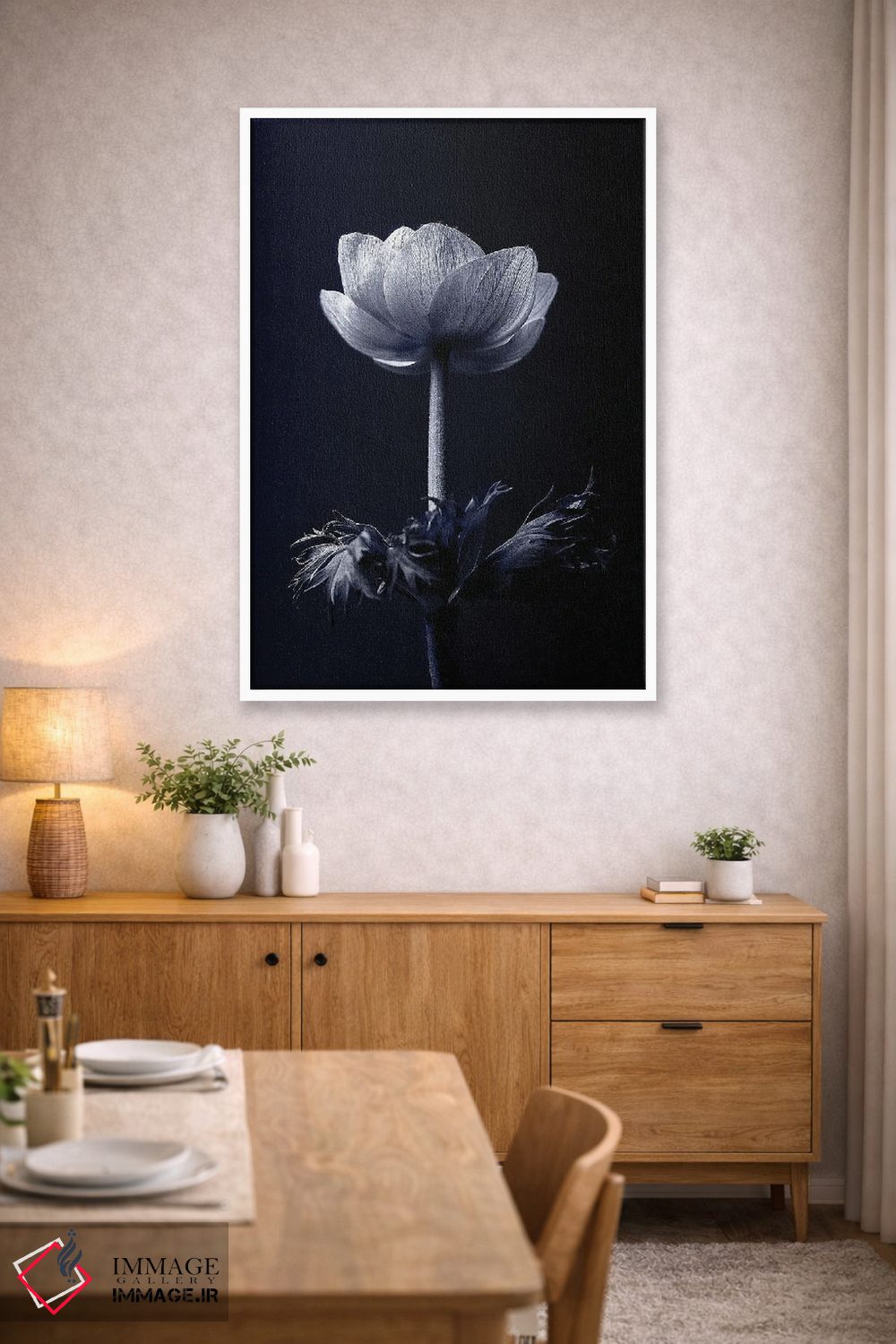 تابلو دکوراتیو تک گل اثر اینکادو - D3W