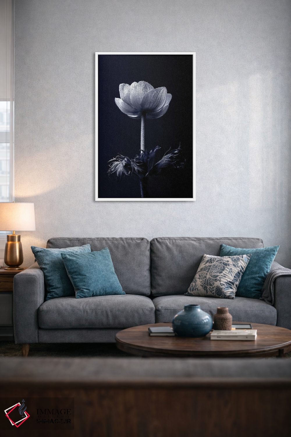 تابلو دکوراتیو تک گل اثر اینکادو - D4W