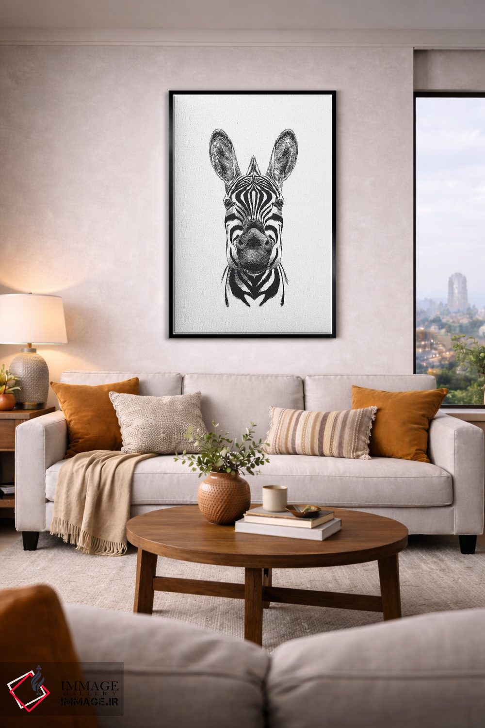 تابلو دکوراتیو تصویرسازی گورخر اثر اینکادو - D2B