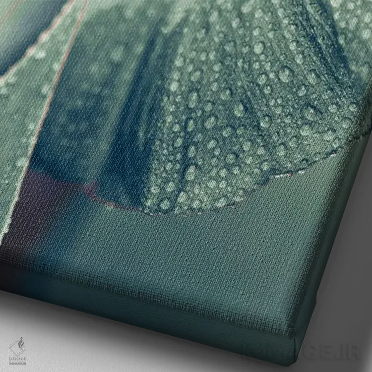 تابلو مدرن شبنم صبحگاهی اثر اینکادو - نمای نزدیک بافت بوم