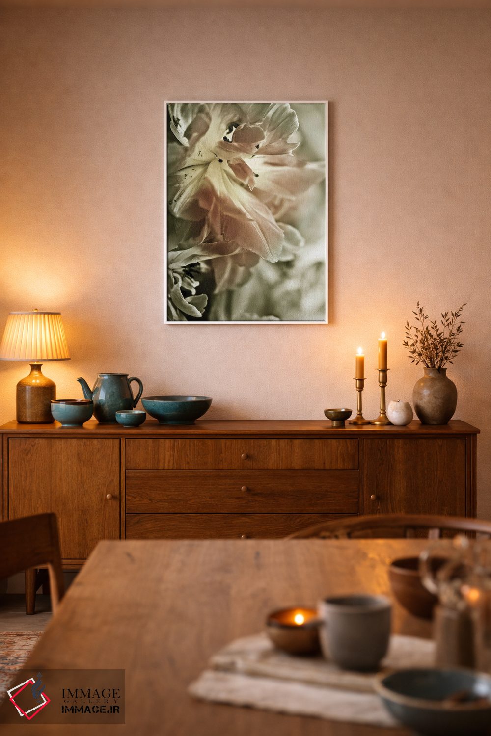 تابلو مدرن سوسن سفید استارگیزر II اثر اینکادو - D6W