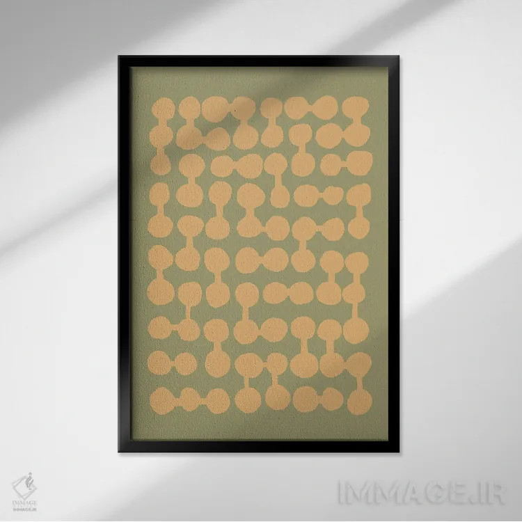 تابلو مینیمال نقاط متصل اثر اینکادو - نمای قابدار مشکی