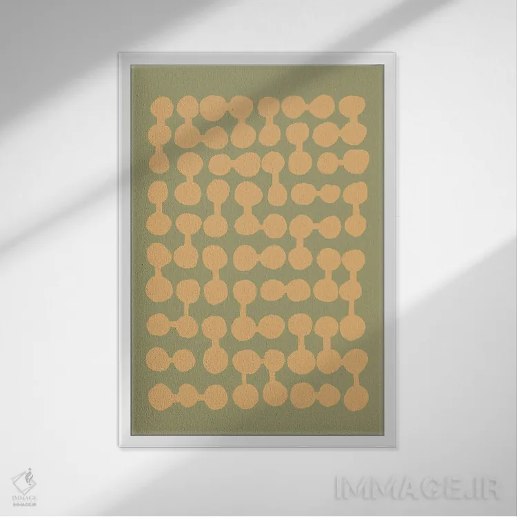 تابلو مینیمال نقاط متصل اثر اینکادو - نمای قابدار سفید