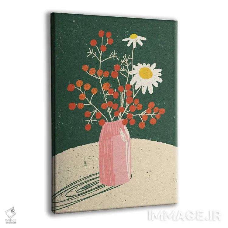 تابلو دکوراتیو گلدان گلدار اثر اینکادو - نمای پرسپکتیو محصول