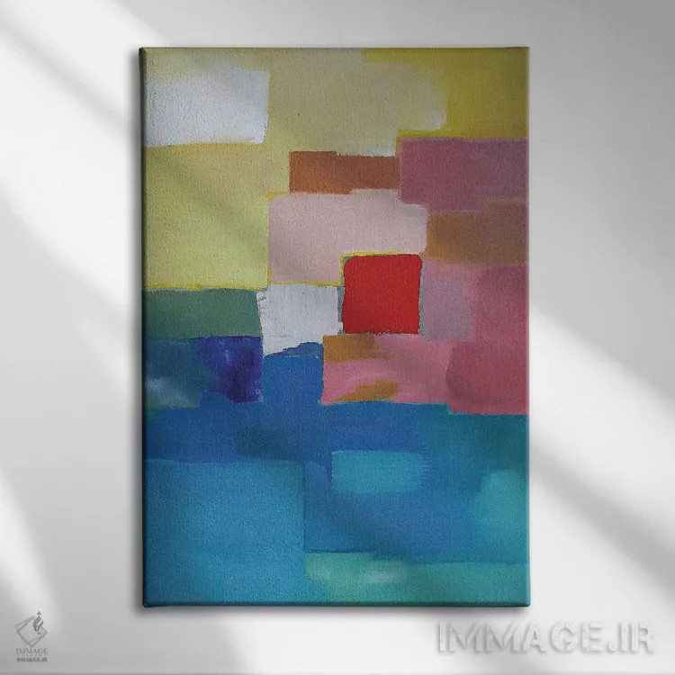 تابلو انتزاعی شکوفایی II اثر اینکادو - نمای روبهرو روی دیوار