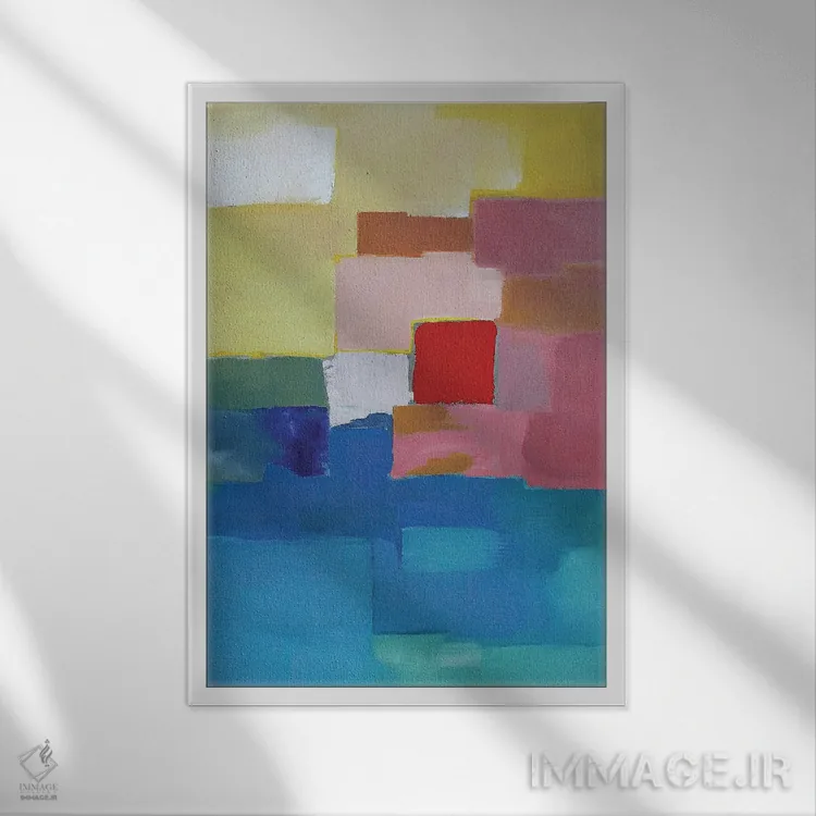 تابلو انتزاعی شکوفایی II اثر اینکادو - نمای قابدار سفید