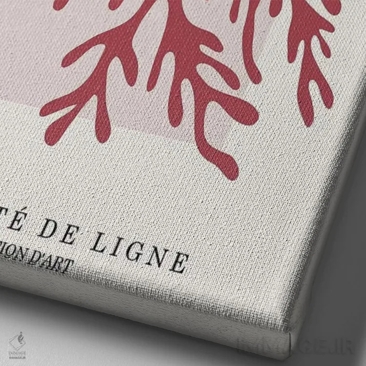 تابلو مینیمال برگ های نارنجی و قرمز اثر اینکادو - نمای نزدیک بافت بوم