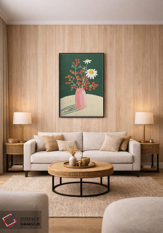 تابلو دکوراتیو گلدان گلدار اثر اینکادو - D1B