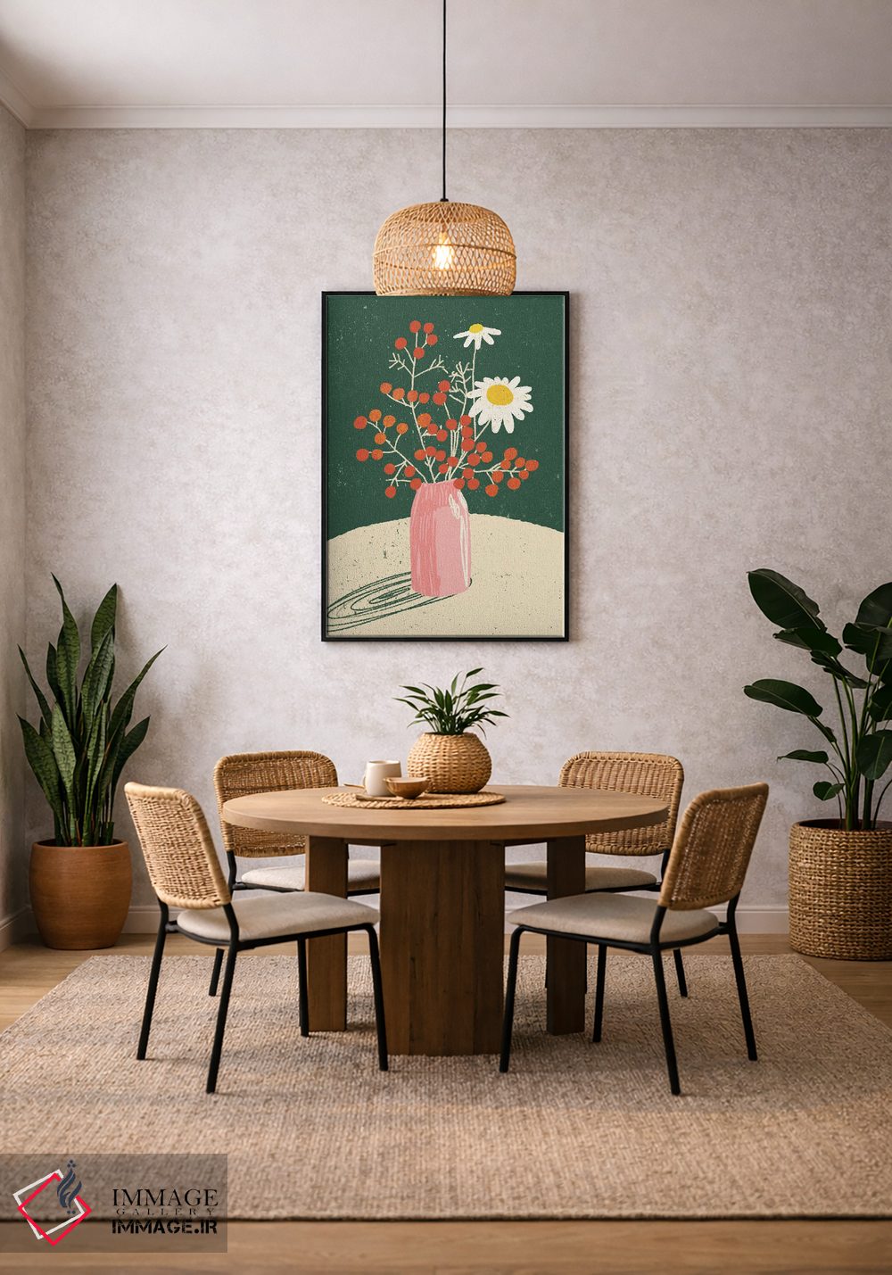 تابلو دکوراتیو گلدان گلدار اثر اینکادو - D4B