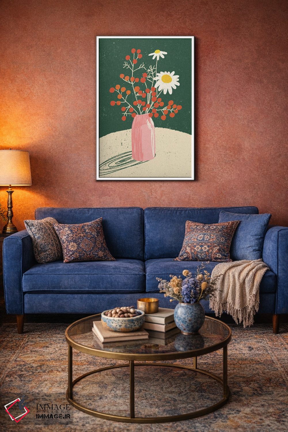 تابلو دکوراتیو گلدان گلدار اثر اینکادو - D3W