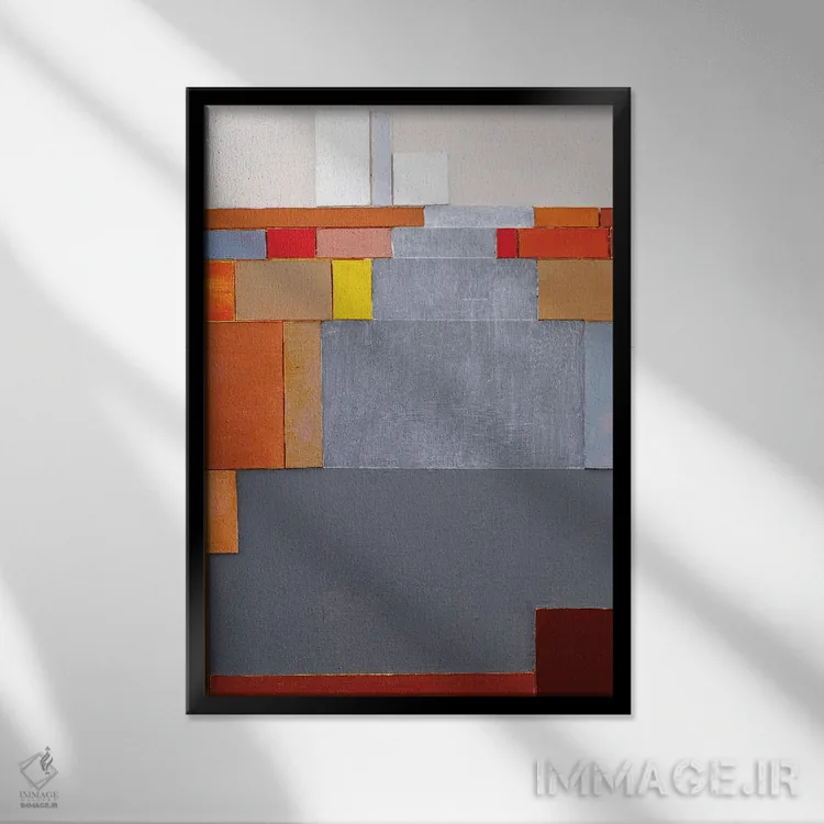 تابلو مینیمال گرافیک قرمز اثر اینکادو - نمای قابدار مشکی