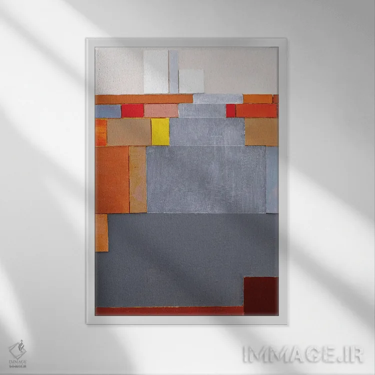 تابلو مینیمال گرافیک قرمز اثر اینکادو - نمای قابدار سفید