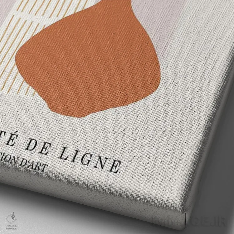 تابلو مینیمال دو گلدان اثر اینکادو - نمای نزدیک بافت بوم