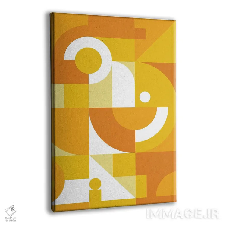 تابلو مدرن گرافیک نارنجی اثر اینکادو - نمای پرسپکتیو محصول