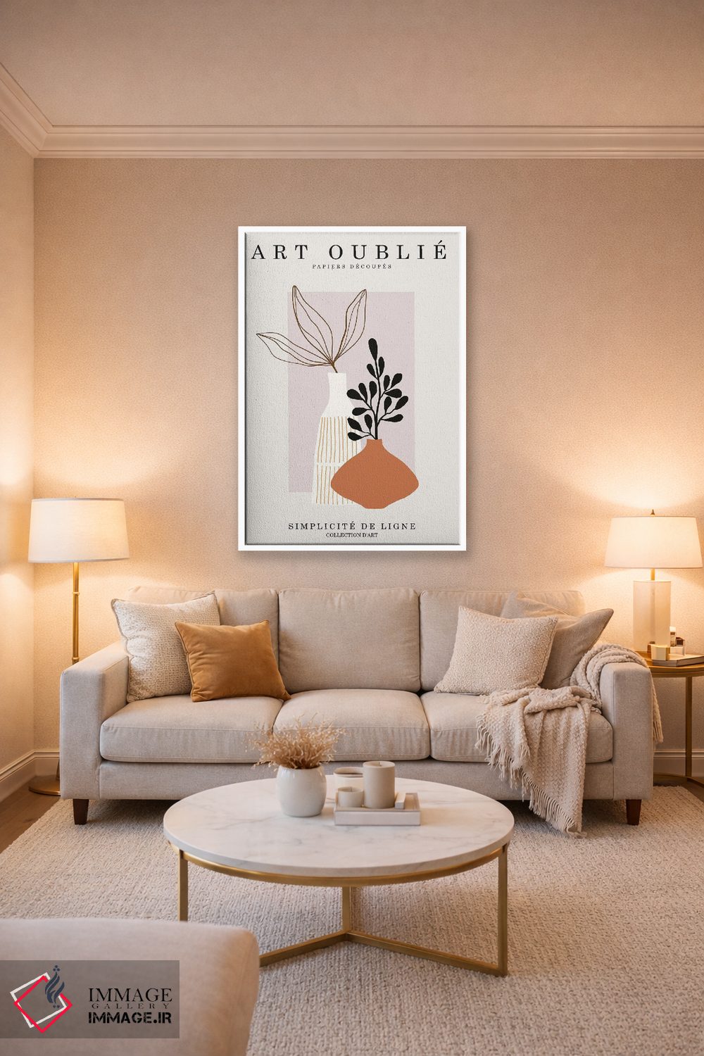 تابلو مینیمال دو گلدان اثر اینکادو - D3W