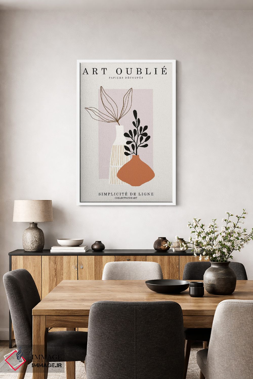 تابلو مینیمال دو گلدان اثر اینکادو - D4W