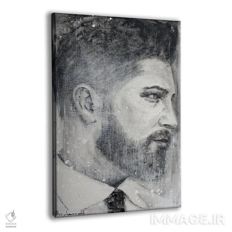 تابلو دکوراتیو کراوات مشکی اثر استودیو پینت-اینگ - نمای پرسپکتیو محصول