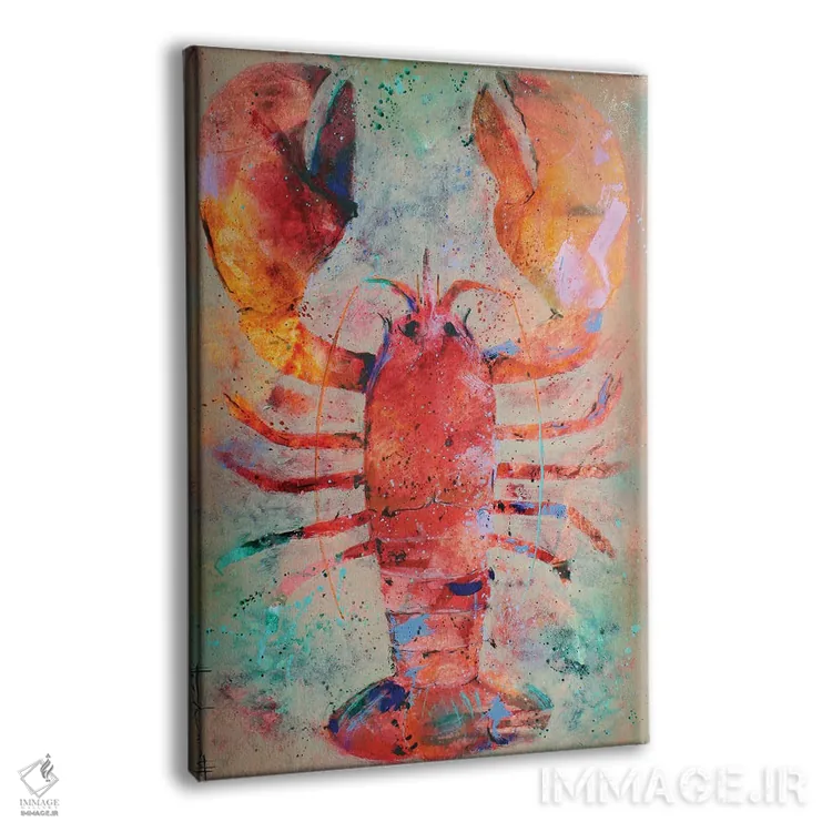 تابلو دکوراتیو خرچنگ هنری اثر استودیو پینت-اینگ - نمای پرسپکتیو محصول