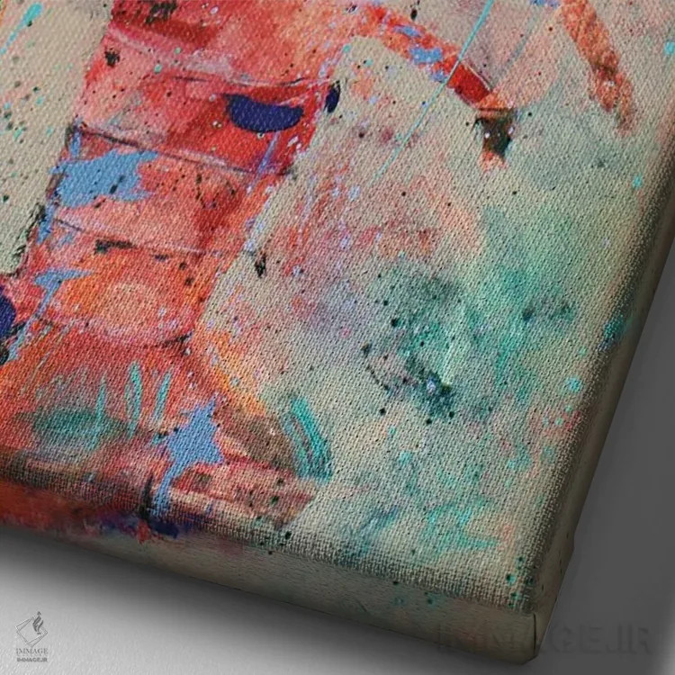 تابلو دکوراتیو خرچنگ هنری اثر استودیو پینت-اینگ - نمای نزدیک بافت بوم