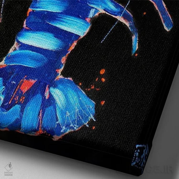 تابلو دکوراتیو خرچنگ آبی اثر استودیو پینت-اینگ - نمای نزدیک بافت بوم