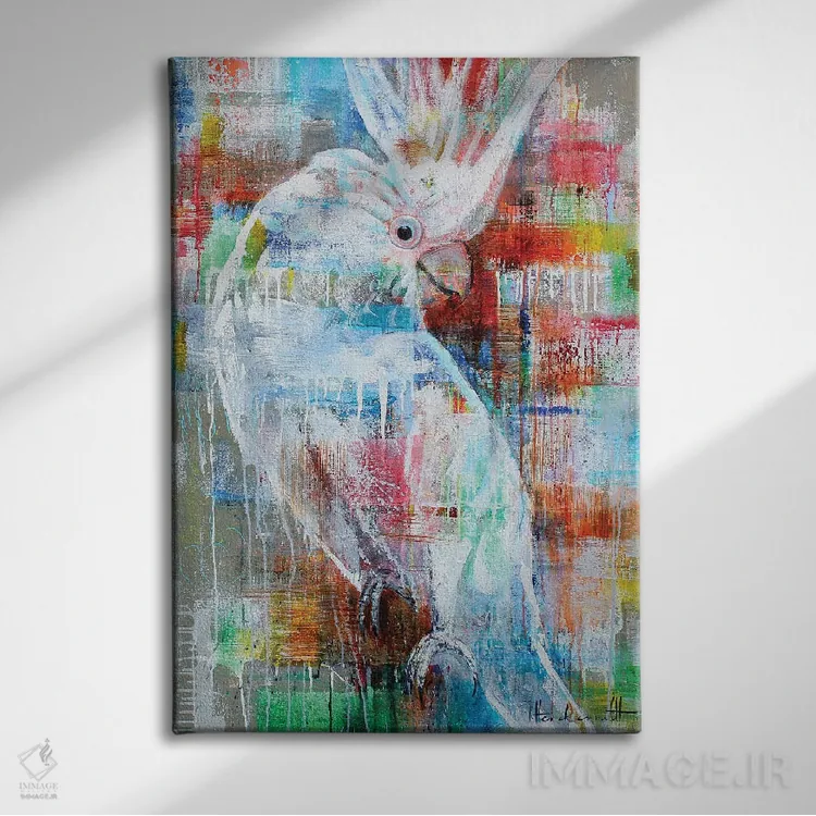 تابلو دکوراتیو پرنده بهشتی اثر استودیو پینت-اینگ - نمای روبهرو روی دیوار
