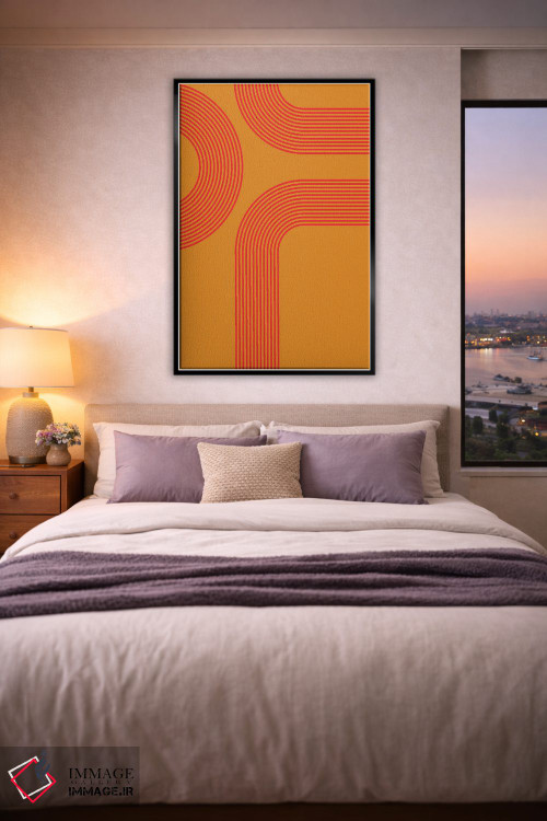 تابلو مدرن راه راه های نارنجی اثر اینکادو - D4B