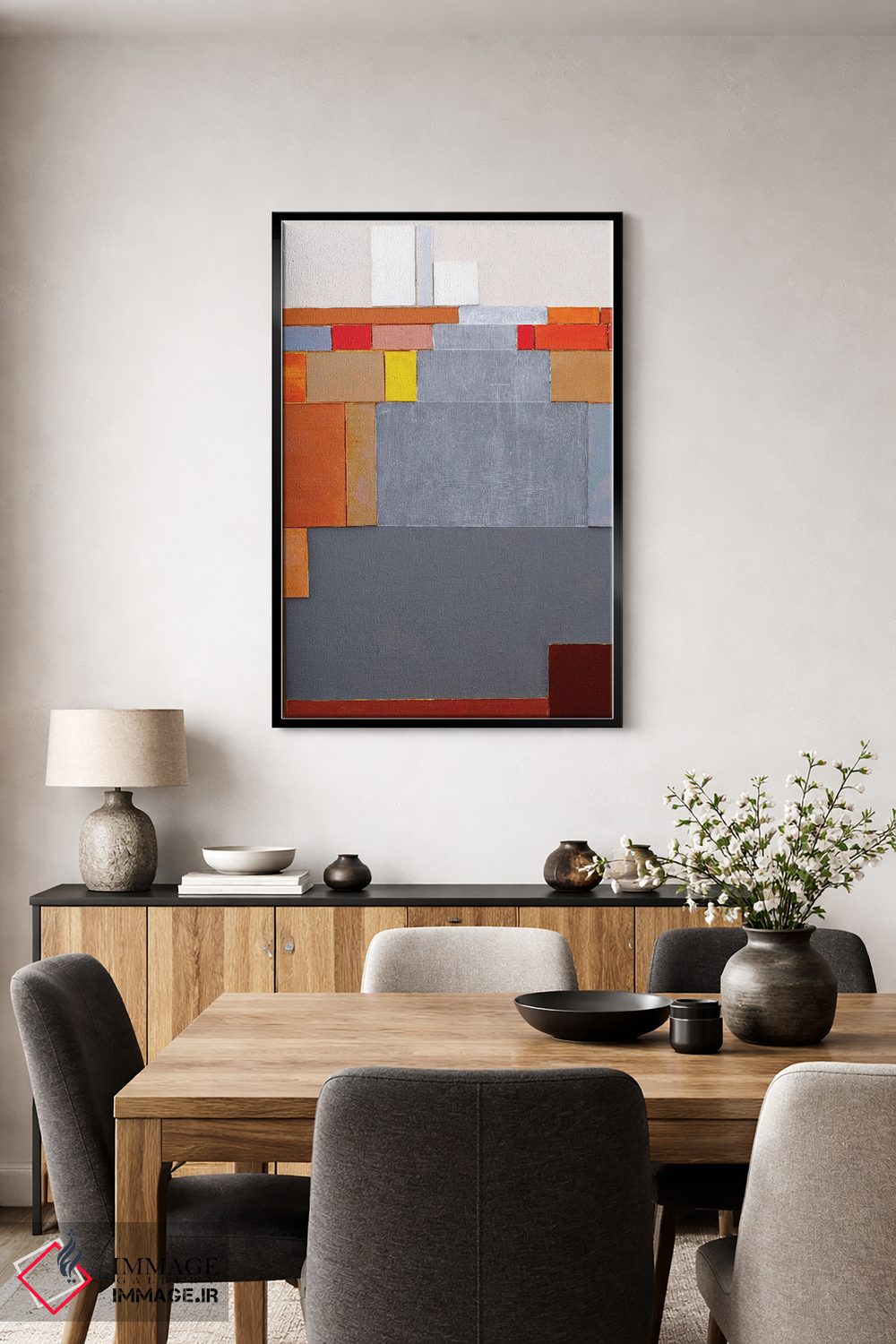 تابلو مینیمال گرافیک قرمز اثر اینکادو - D4B